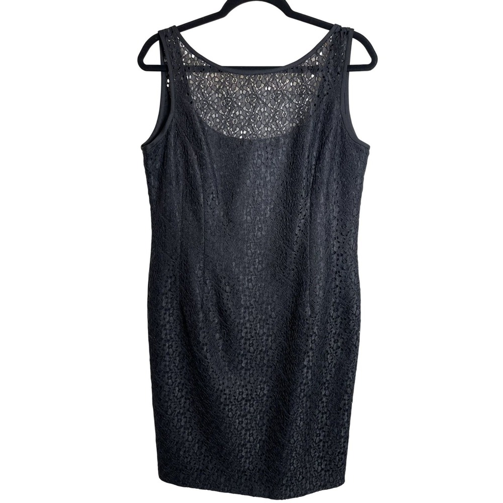 Trio New‎ York Black Lace Sleeveless Dress Size 14 Minimalist Layering